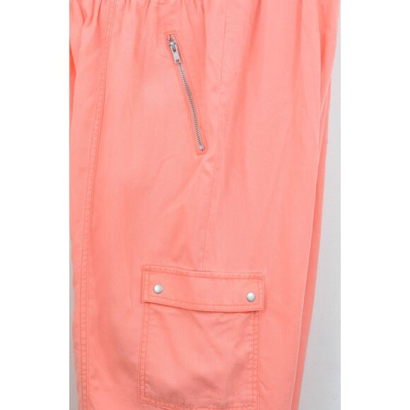Lane Bryant Orange Peachy Cargo Joggers Plus Size 14/16 Summer Beach Zipper Acce - Picture 5 of 8